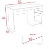 Vynxaria Austin Writing Desk - Stylish Computer Desk with Two Drawers & Open Shelf - 3 of 4