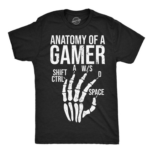 Mens Funny T Shirts Anatomy Of A Gamer Sarcastic Video Games Tee For Men - Crazy Dog Men's T Shirt - image 1 of 4