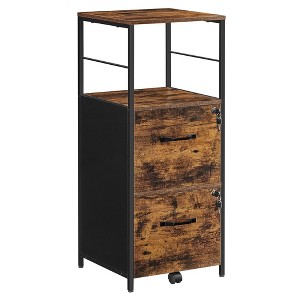 VASAGLE File Cabinet for Home Office, Filing Cabinet with 2 Drawers, Rustic Brown and Black - 1 of 4