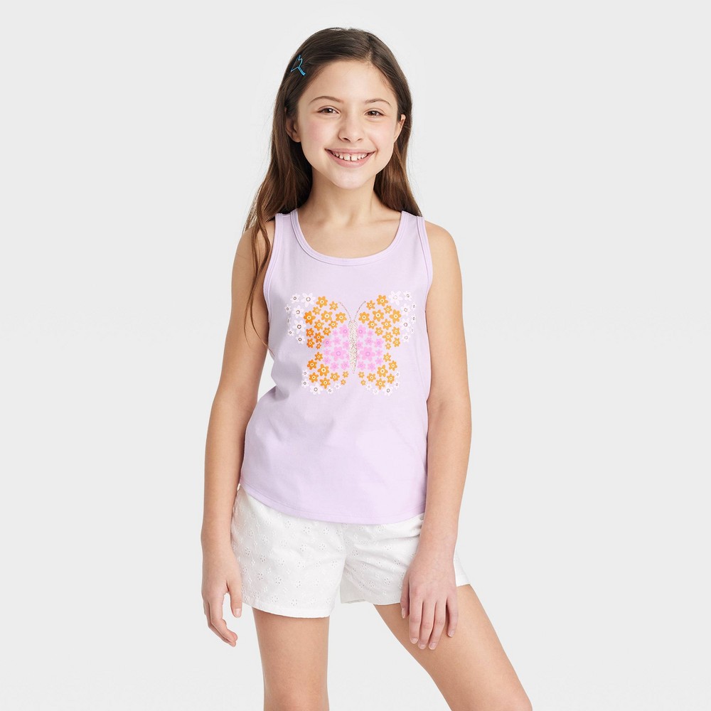 Girls' Graphic Tank Top - Cat & Jack Soft Violet S