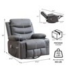 Recliner Chair Nursery, Oversized Manual Reclining Rocking Chair, 360 Swivel Glider with Cup Holder, Massage and Heat Recliner - 3 of 4