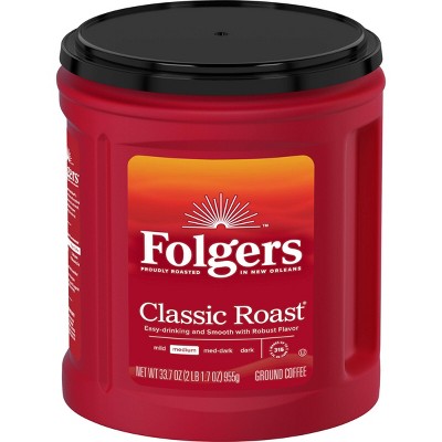 Folgers Classic Roast XL Can Medium Roast Coffee - 33.7oz