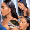 Jessie's Wig HD Lace Frontal Silk Straight 13x4 Pre-Pluck Lace Human Hair Extensions Natural Black 12-18Inch - 3 of 4