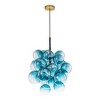 Rennnsan Ivan 1-Light Black and Gold Modern Glam Cluster Gradient Blue Glass Globe Bubble Chandelier with 1 Bulb Included - 4 of 4