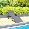 Resenkos Folding Outdoor Chaise Lounge Chair Tanning Chair With 5-Level Adjustable Back, Side Table, Pillow, Pocket, Dark Blue - 4 of 4