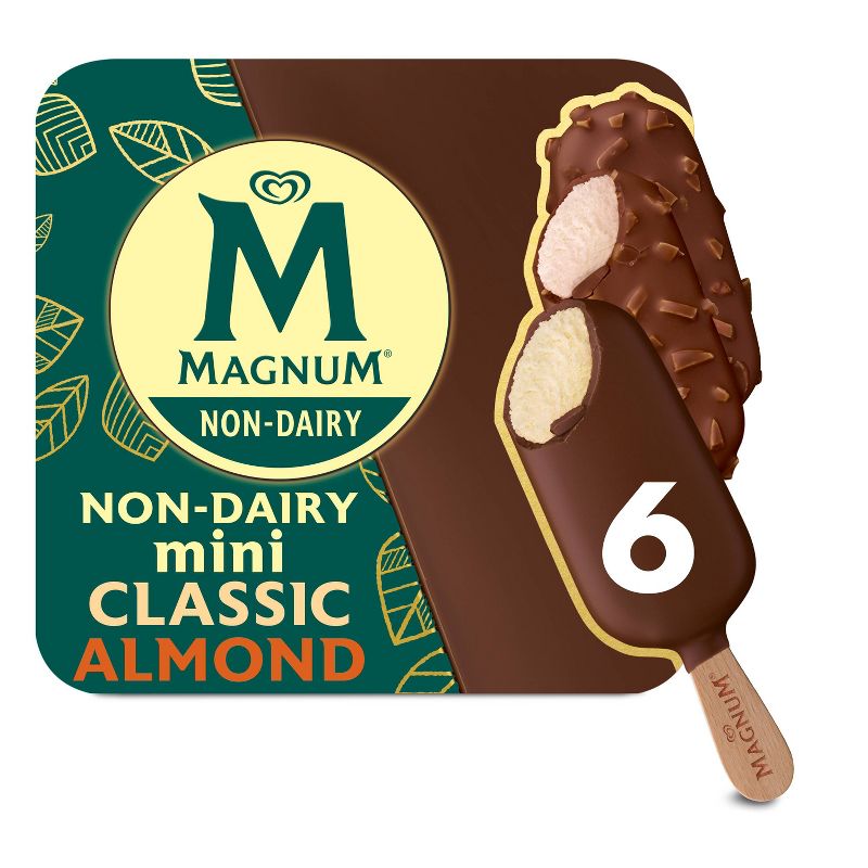 Magnum Non-Dairy Classic + Almond Mini Frozen Dessert Bars - 11.1 fl oz/6pk, 1 of 9