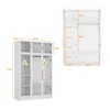 Hitow Armoire Modern Style Closet Glass Cabinet Doors Built-In Adjustable Lighting - 4 of 4
