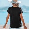 Women's Onyx V-Neck Short Sleeve Tee - Cupshe - 4 of 4