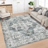 Persian Retro Carpet Vintage Floral Rugs for Living Room Bedroom Decor Washable Indoor Area Rug Low Pile Non Slip Soft Floor Mat - 4 of 4