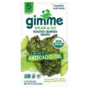 gimMe Sea Salt and Avocado Oil Flavored Trayless Seaweed Snacks - 0.7oz / 5pk