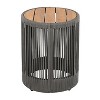 MOEPISY Outdoor Rattan Rope and Acacia Wood Side Table, Grey and Teak - 4 of 4