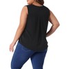 Agnes Orinda Women's Plus Size Chiffon Pleated V Neck Sleeveless Summer Work Office Tank Tops - 4 of 4