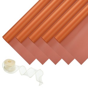 Unique Bargains Decorative Elegant Waterproof Matte Gift Wrap Paper with Ribbon 1 Set - 1 of 4