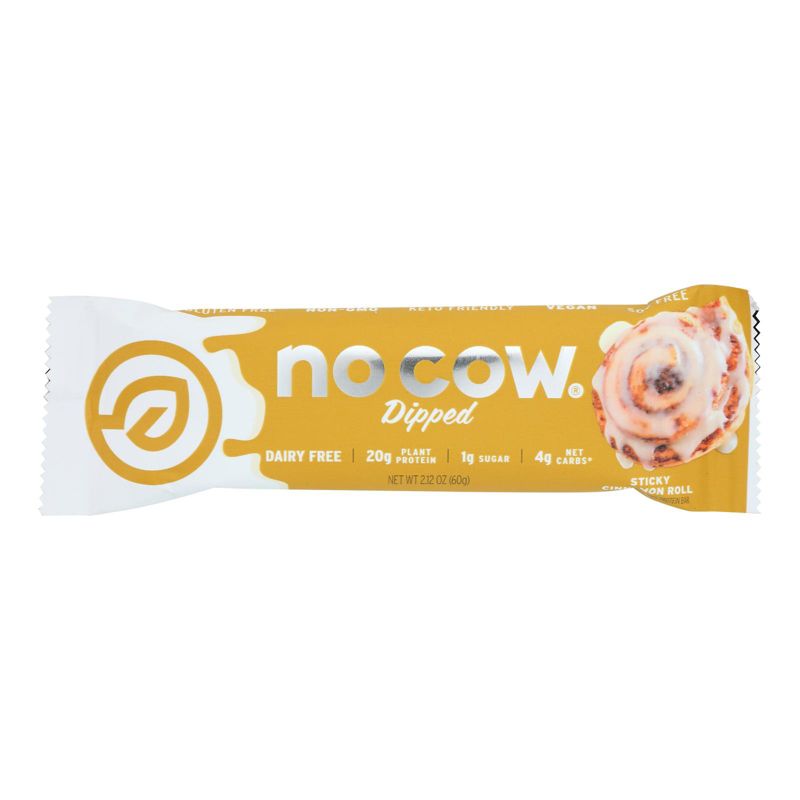 No Cow Sticky Cinnamon Roll Dipped Protein Bar - 12 bars, 2.12 oz, 2 of 5