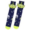 Disney Toy Story Green Alien Googly Eye Felt Applique Adult Costume Crew Socks - 2 of 4