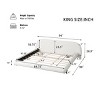 Upholstered Platform Bed with Thick Curved Headboard, Boucle Fabric Wooden Frame Bed for Bedroom-Baofuwish - 4 of 4