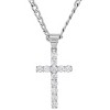 Steeltime 24" Men's stanless steel and simulated diamonds cross pendant - 2 of 4