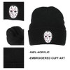 Friday The 13Th Jason Mask Embroidery On Acrylic Knit Standard Cuff Beanie - 2 of 4