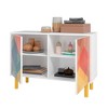 Manhattan Comfort Retro Mid - Century Modern 4 Shelf Accent Cabinet White/Red - 4 of 4