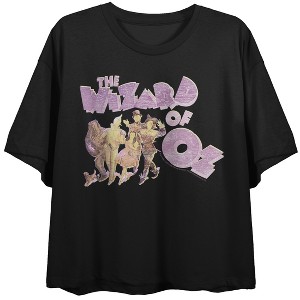 The Wizard of Oz Vintage-Inspired Character Art Women's Black Crop Tee - 1 of 3