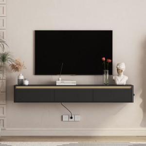 68.9'' Floating TV Stand with LED Lights & Power Outlet, Wall Mounted Media Console for Living Room-3irtyhousy - 1 of 4
