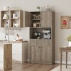 70" Tall Pantry Cabinet, Kitchen Storage Cabinet with Microwave Stand, Drawer, Wood Cupboard Furniture for Dining Room, Living Room - 3 of 4