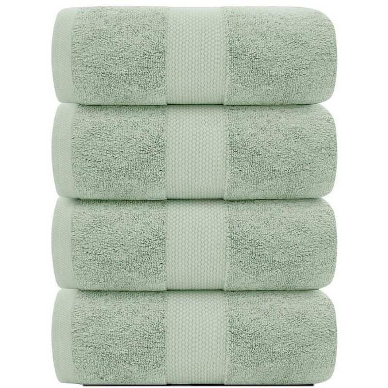 White Classic Luxury 100% Cotton Bath Towels Set of 4 - 27x54", 2 of 6