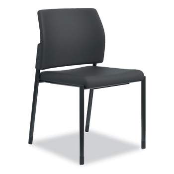 HON Accommodate Series Guest Chair, Fabric Upholstery, 23.5" x 22.25" x 31.5", Black Seat/Back, Textured Black Base, 2/Carton