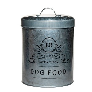 Amici Pet Rover Ranch 140oz Metal Dog Food Canister with Handle Lid & Silicone Seal - Large Pet Food Storage Container with Airtight Closure - 1 of 4