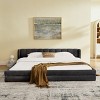 King Chenille Upholstered Platform Bed Frame with Headboard & Sturdy Wood Slats Support, Modern Low Profile Design-3irtyhousy - 2 of 4
