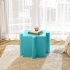TopComfy End Tables Puzzle Art Side Table Modular Concave Edge Table Tea Table Purchase Multiple Diy Kits For Living Room, Blue, 15.75"*15.75"*17.75" - 2 of 4