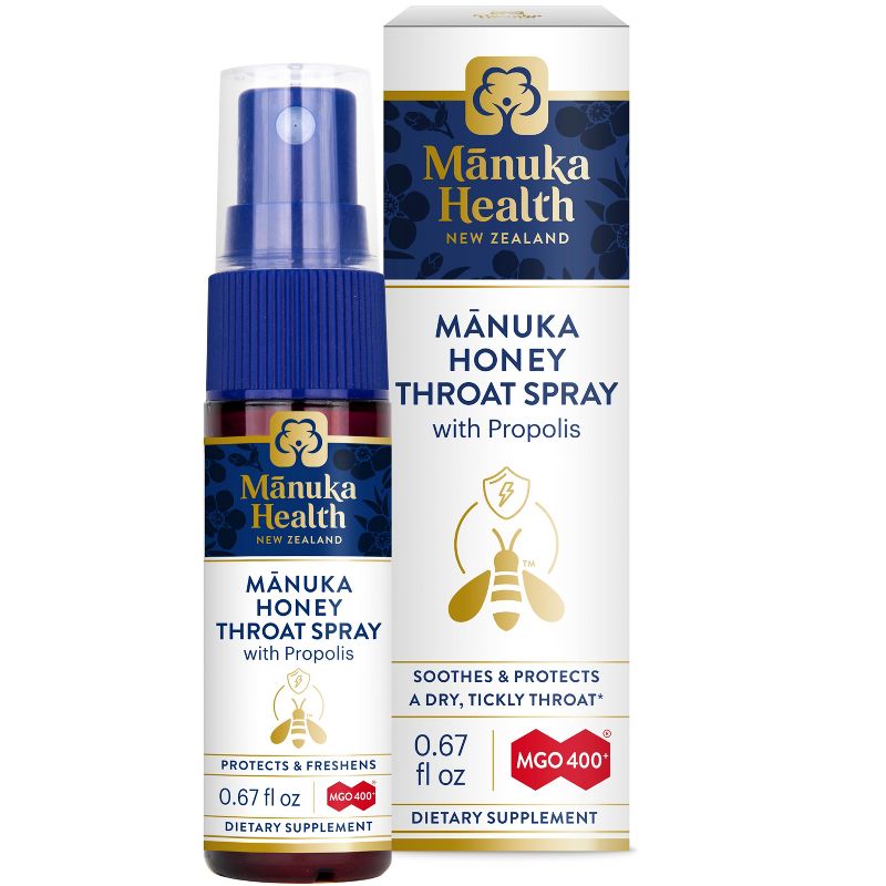 Manuka Health Manuka Honey & Propolis Throat Spray, .67 fl oz, Protects & Freshens, With MGO 400+ Manuka Honey & New Zealand Propolis, 1 of 13