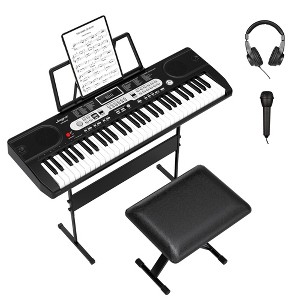 Keyboard Piano for Beginners, 61 Key Piano Keyboard with Built-In Speaker Microphone, Sheet Stand and Power Supply for Best Birthday or Christmas Gift - 1 of 4