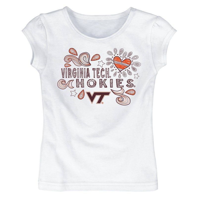 NCAA Virginia Tech Hokies Toddler Girls&#39; White T-Shirt, 1 of 2