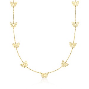Pure Collection by Ross-Simons Italian 14kt Yellow Gold Butterfly Station Necklace Size 18 - 1 of 3