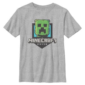 Boys A Minecraft Movie Creeper Movie Logo T Shirt - 1 of 4