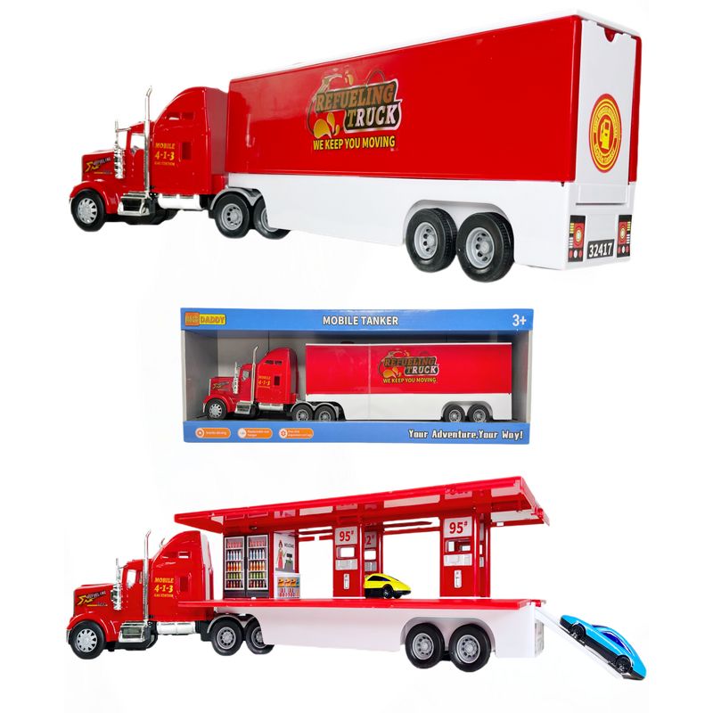 Big Daddy - Pop_Open Playset Gas Station Big Rig Semi Toy Truck & Mini Race Play Cars, 5 of 10
