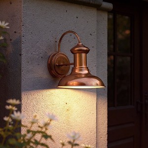 Urban Ambiance Luxury Luxe Industrial Outdoor Wall Light,  10"H x 8.125"W,  Solid Copper Finish, UHP1020 - 1 of 4