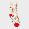 Kid's Gingerbread Man Christmas Crew Socks - Ivory/Red/Tan 2-5 - 2 of 3