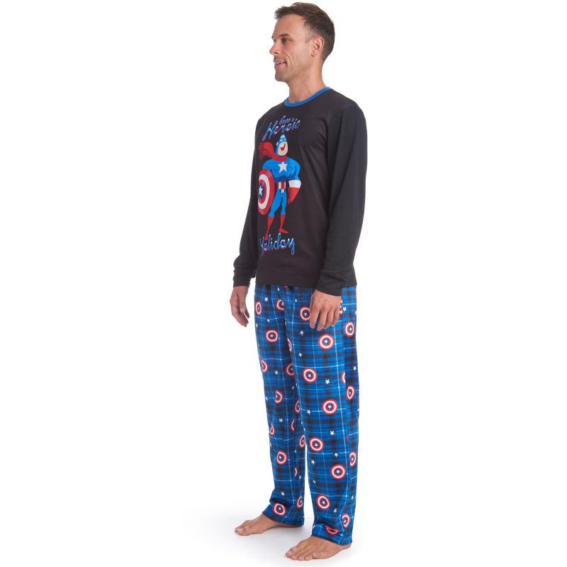Marvel Spider-Man,Avengers Christmas Adult Pajama Shirt and Pants Sleep Set , 3 of 7