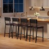 Bar Stools Set of 4, Counter Stools with Back and Thickened Metal Legs, Upholstered PU Leather Counter Height Barstools with Footrest - 3 of 4