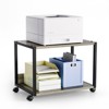 VINGLI 2 Tier Rolling Printer Stand with Storage, Desktop Printer Shelf for Home/Office Organizer, for Fax Machine Copier Scanner (Rustic Gray) - 2 of 4