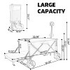 49" 300L Collapsible Folding Beach Wagon with Tailgate, All-Terrain 7"x 4" Big Wheels, Heavy Duty 400LBS Beach Wagon Cart for Garden Sports Camping - 2 of 4