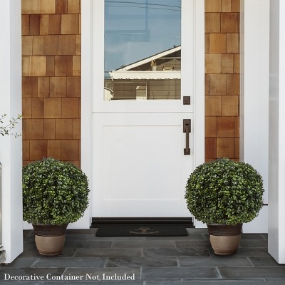 Green 21-Inch Boxwood Topiary Ball in Black Pot