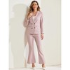 Allegra K Women's Business Work Notched Lapel Blazer and Long Pants 2 Pieces Suit Set - 4 of 4