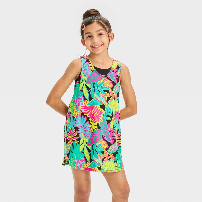 Girls&#39; Floral Printed Cover Up Dress - Cat &#38; Jack&#8482;, 1 of 4