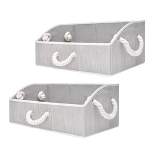 StorageWorks Set of 2 (30L) Low Front Polyester Storage Bin with Cotton Rope Handles in Clay