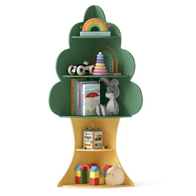 Costway Tree Bookshelf for Kids 5-Tier Children Book Display Rack Toy Storage Organizer