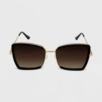 Women's Square Sunglasses - Wild Fable™ Black/Gold