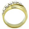 Slickblue Women’s Gold Tone Curved Band Ring with Multiple Clear Synthetic Crystals, Stainless Steel, Sizes 5 to 10 - 2 of 4